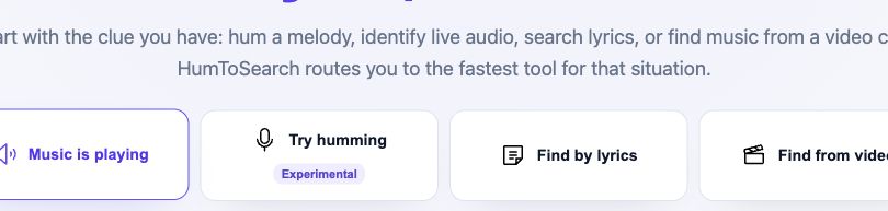 The song recorder and internal help on HumToSearch